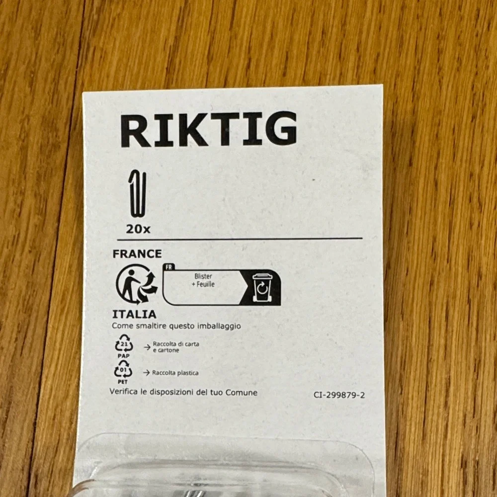 20 Pack - IKEA RIKTIG Curtain Hook Steel, Galvanized